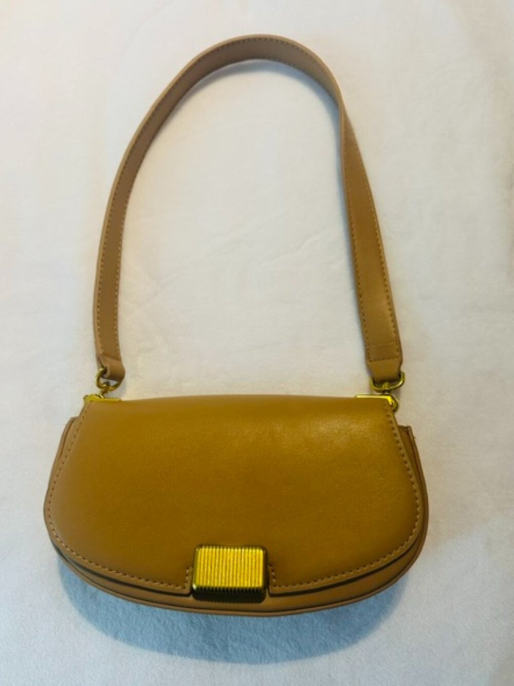 Rachel Zoe Baguette tan leather feel baguette handbag purse